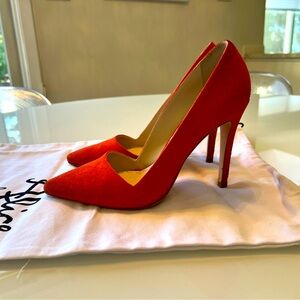 Alice & Olivia Red Suede Stiletto Pumps 38.5